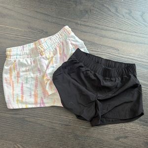 Black Athletic Shorts (L) and White Sweatshorts (XL)